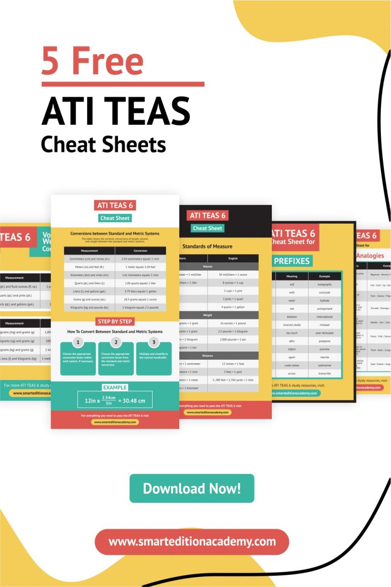 ATI TEAS Cheat Sheets Free Download Smart Edition Academy